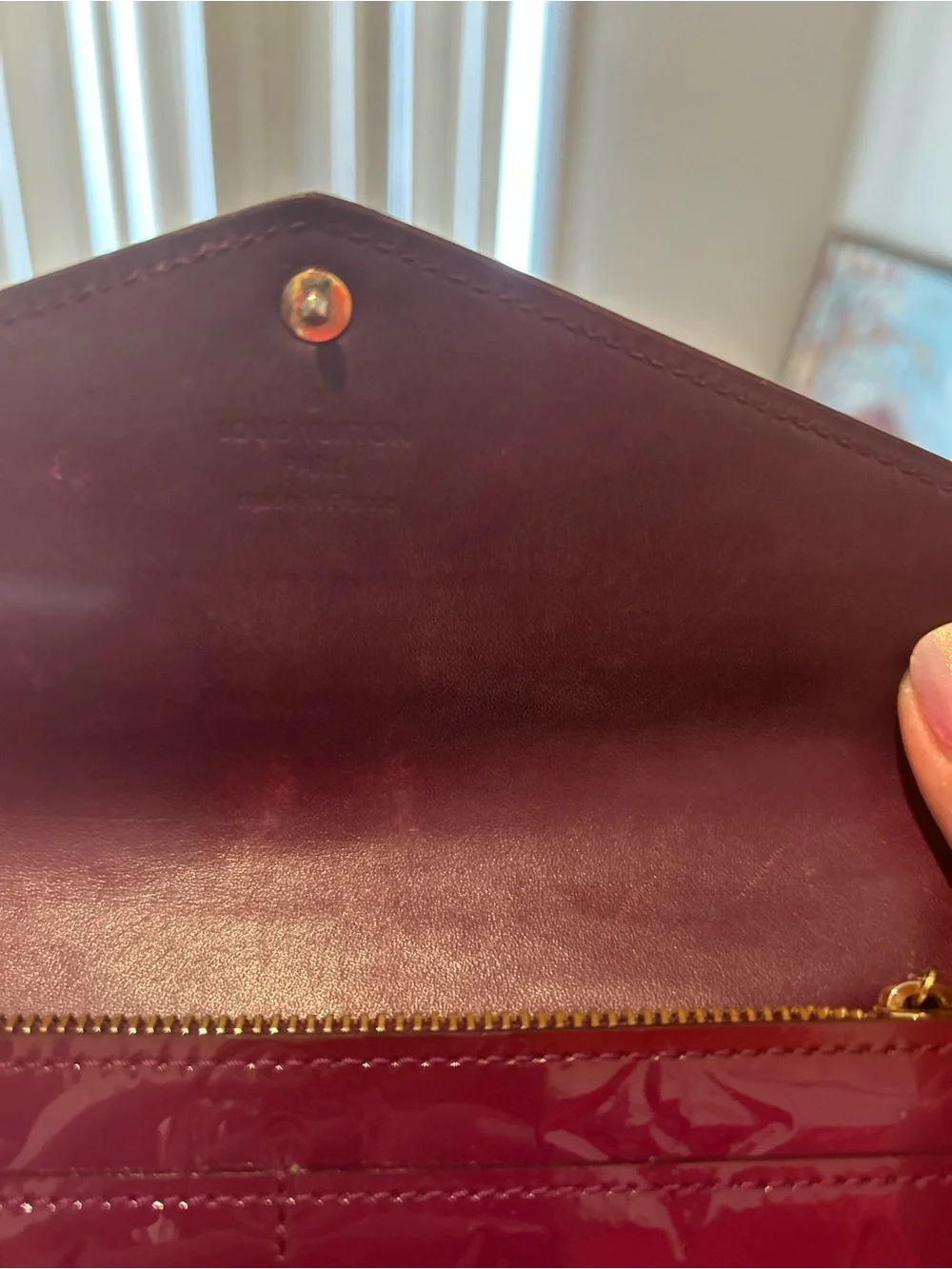 Louis Vuitton Vernis Envelope Wallet - Bordeaux Patent